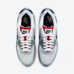 Nike Air Max 90 'USA グレー/レッド/ブルー' - クラシックなアメリカンスタイル Nike Air Max 90 'USA グレー/レッド/ブルー' DZ1846-001、グレーのアッパー、レッドのアクセント、ネイビーブルーのスウッシュ