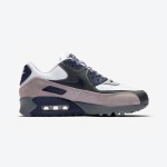 グレー、ネイビー、ホワイトを基調としたNike Air Max 90 'Lahar Escape' CI5646-100、スエードとレザーのディテール付き