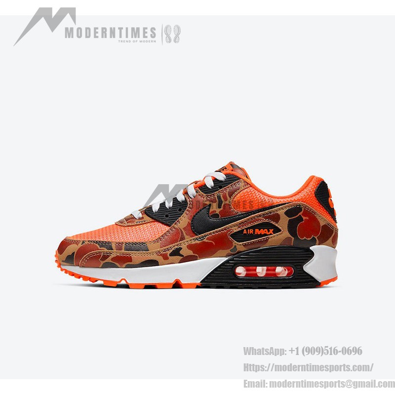 Nike Air Max 90 'Orange Camo' - 大胆なカモフラージュデザイン 鮮やかなオレンジとカモフラージュ柄を特徴とするNike Air Max 90 'Orange Camo' CW4039-800
