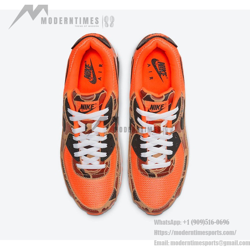 Nike Air Max 90 'Orange Camo' - 大胆なカモフラージュデザイン 鮮やかなオレンジとカモフラージュ柄を特徴とするNike Air Max 90 'Orange Camo' CW4039-800
