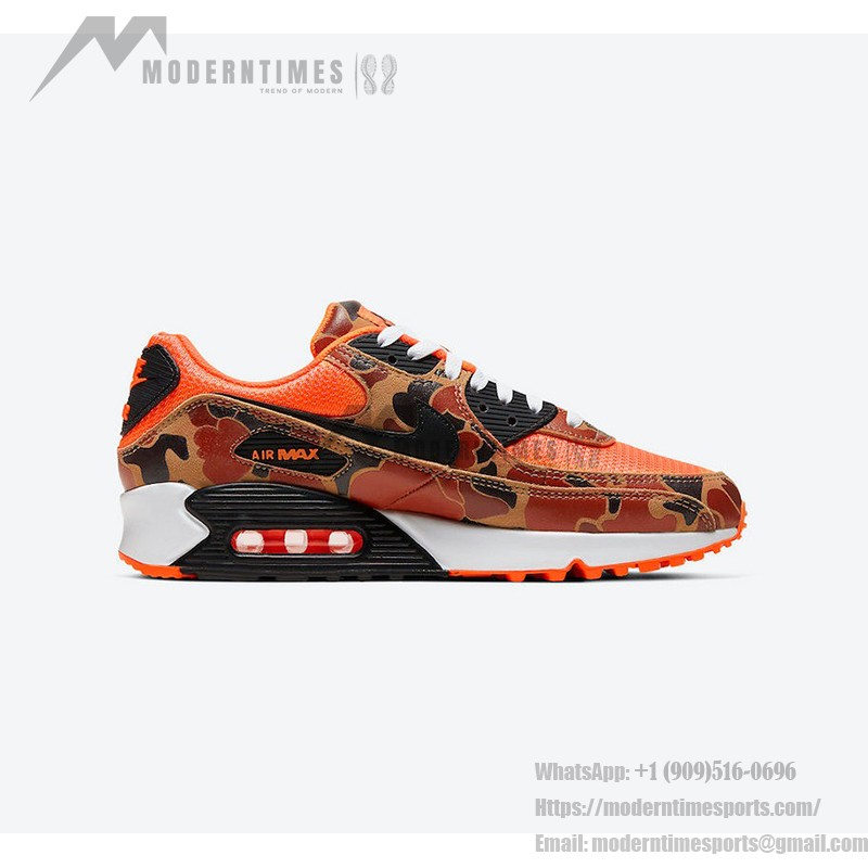 Nike Air Max 90 'Orange Camo' - 大胆なカモフラージュデザイン 鮮やかなオレンジとカモフラージュ柄を特徴とするNike Air Max 90 'Orange Camo' CW4039-800