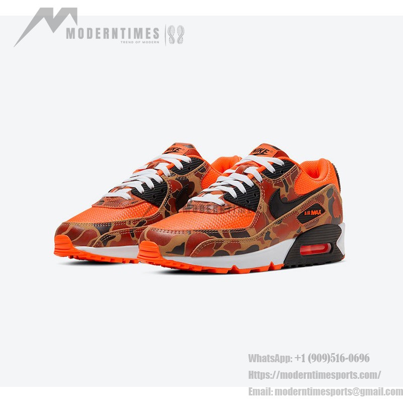 Nike Air Max 90 'Orange Camo' - 大胆なカモフラージュデザイン 鮮やかなオレンジとカモフラージュ柄を特徴とするNike Air Max 90 'Orange Camo' CW4039-800