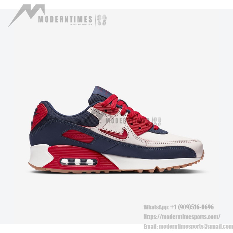 Nike Air Max 90 Premium 'ネイビー/レッド/ホワイト' - 愛国的なデザイン ネイビー、レッド、ホワイトの鮮やかなアクセントが特徴のNike Air Max 90 Premium 'ネイビー/レッド/ホワイト' CJ0611-101
