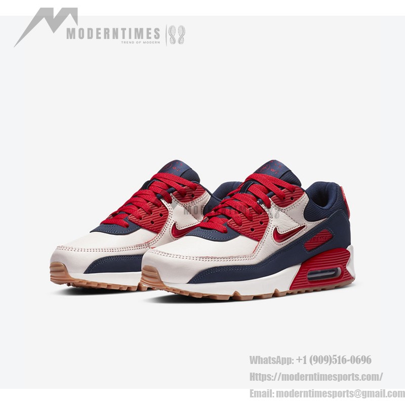 Nike Air Max 90 Premium 'ネイビー/レッド/ホワイト' - 愛国的なデザイン ネイビー、レッド、ホワイトの鮮やかなアクセントが特徴のNike Air Max 90 Premium 'ネイビー/レッド/ホワイト' CJ0611-101