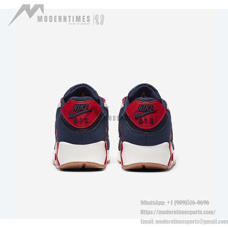 Nike Air Max 90 Premium 'ネイビー/レッド/ホワイト' - 愛国的なデザイン ネイビー、レッド、ホワイトの鮮やかなアクセントが特徴のNike Air Max 90 Premium 'ネイビー/レッド/ホワイト' CJ0611-101