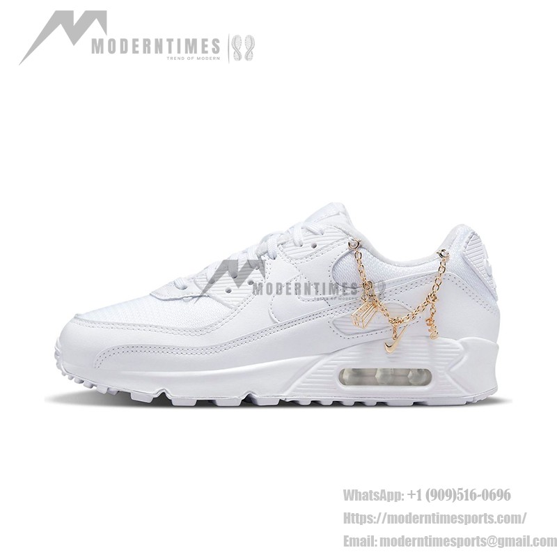 Nike Air Max 90 Premium 'Lucky Charms' - ラグジュアリーなホワイト&ゴールド ゴールドチェーンアクセントが際立つ純白のNike Air Max 90 Premium 'Lucky Charms' DH0569-100