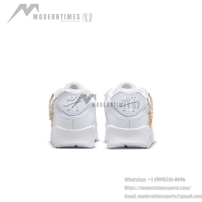 Nike Air Max 90 Premium 'Lucky Charms' - ラグジュアリーなホワイト&ゴールド ゴールドチェーンアクセントが際立つ純白のNike Air Max 90 Premium 'Lucky Charms' DH0569-100