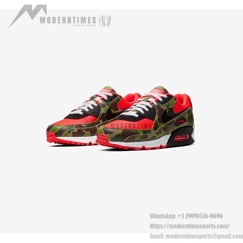 Nike Air Max 90 'Reverse Duck Camo' - 大胆なカモデザイン インフラレッドのアクセントとカモフラージュ柄を特徴とするNike Air Max 90 'Reverse Duck Camo' CW6024-600