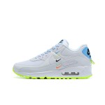 Nike Air Max 90 SE 'ワールドワイド' CK7069-100 - クリーンなホワイトデザインとネオンアクセント Nike Air Max 90 SE 'ワールドワイド' CK7069-100 - ネオンアクセントとMax Airクッショニングが特徴のホワイトスニーカー
