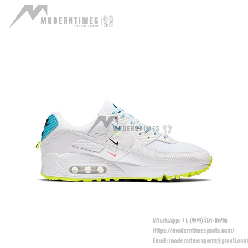 Nike Air Max 90 SE 'Worldwide Pack' - スタイリッシュ&快適 白地にカラフルなスウッシュとネオングリーンのアクセントが特徴のNike Air Max 90 SE 'Worldwide Pack' CK7069-100