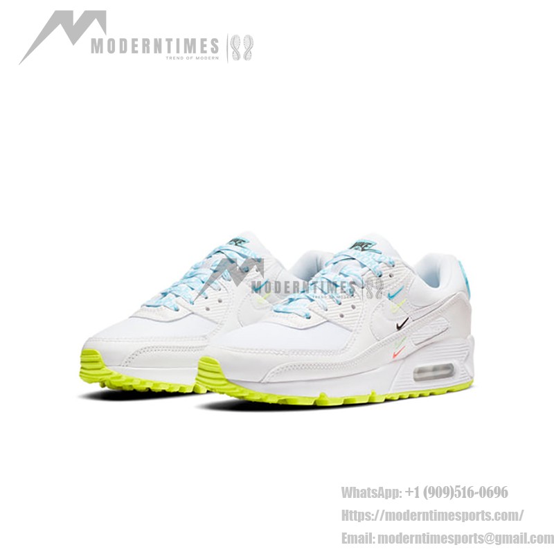 Nike Air Max 90 SE 'Worldwide Pack' - スタイリッシュ&快適 白地にカラフルなスウッシュとネオングリーンのアクセントが特徴のNike Air Max 90 SE 'Worldwide Pack' CK7069-100