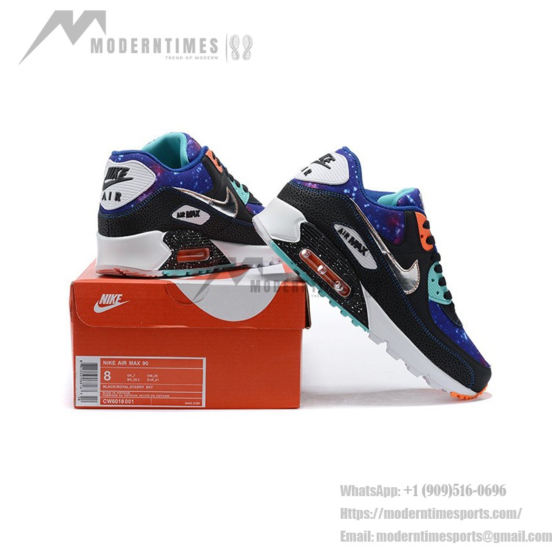 Nike Air Max 90 CW6018-001 - ギャラクシーインスパイアのスニーカー Nike Air Max 90 「スーパーノヴァ」エディション - ギャラクシーデザインとネオンアクセント