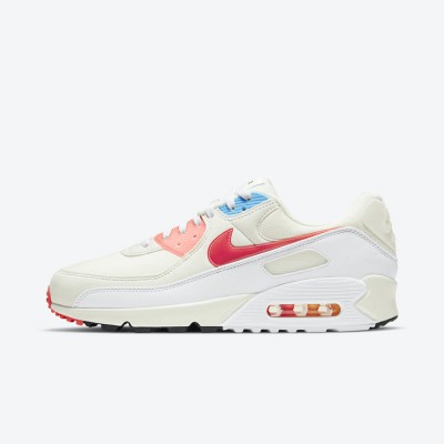 Nike Air Max 90 DD8496-161 - 「The Future is in the Air」エディション | 赤と青のアクセントが際立つクリームスニーカーでタイムレスなスタイルを演出