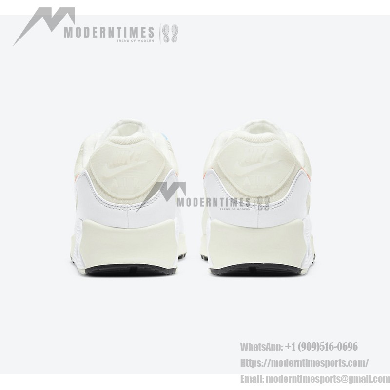 Nike Air Max 90 "The Future is in the Air" - 大胆なクリームスニーカー Nike Air Max 90 DD8496-161 - レッドとブルーのディテールが特徴のクリームスニーカー