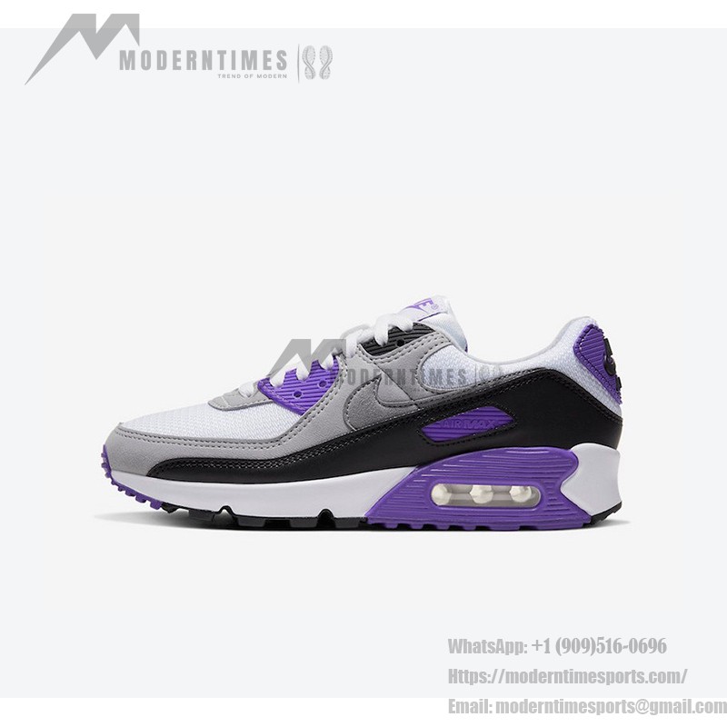 Nike Air Max 90 WMNS 'パープルアクセント' CD0490-103 - スタイリッシュなレトロスタイルとMax Airの快適さ Nike Air Max 90 WMNS 'パープルアクセント' CD0490-103 - ホワイトとグレーにパープルのアクセントを効かせたスニーカー