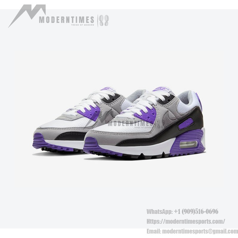 Nike Air Max 90 WMNS 'パープルアクセント' CD0490-103 - スタイリッシュなレトロスタイルとMax Airの快適さ Nike Air Max 90 WMNS 'パープルアクセント' CD0490-103 - ホワイトとグレーにパープルのアクセントを効かせたスニーカー