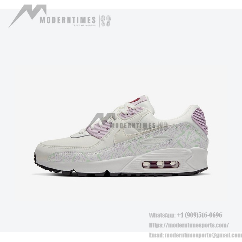 Nike Air Max 90 WMNS 'バレンタインデー' CI7395-100 - ロマンチックデザインとパステルアクセント Nike Air Max 90 WMNS 'バレンタインデー' CI7395-100 - パステルアクセントとハートディテールのホワイトスニーカー
