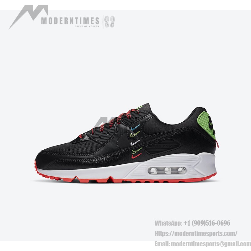 Nike Air Max 90 CK7069-001 - 'Worldwide' エディション Nike Air Max 90 CK7069-001 'Worldwide' エディション、マルチカラースウッシュとネオンアクセント付き