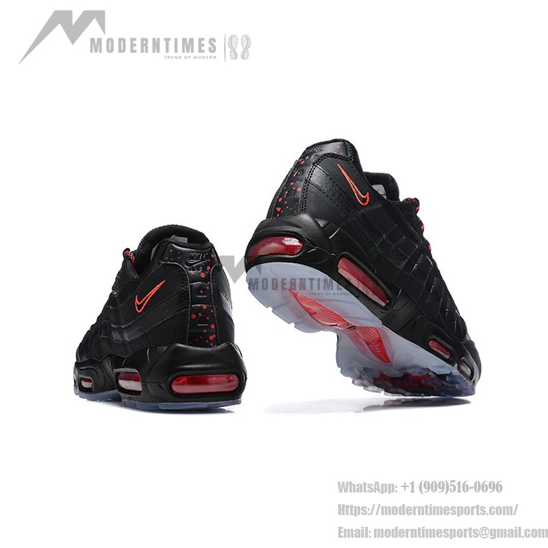 Nike Air Max 95 AV7014-001 ブラックエアクッションランニングシューズ メンズ - レトロクラシックデザイン Nike Air Max 95 AV7014-001 ブラック メンズランニングシューズ エアクッション レトロデザイン