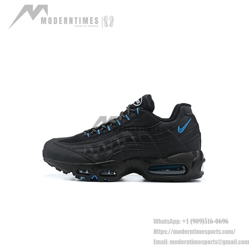 Nike Air Max 95 Black Laser Blue DC4115-001 スニーカー Nike Air Max 95 Black Laser Blue DC4115-001 スニーカー レーザーブルーアクセント付き