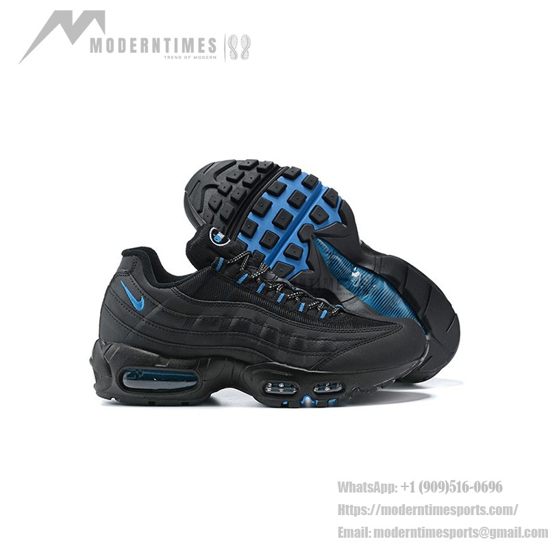 Nike Air Max 95 Black Laser Blue DC4115-001 スニーカー Nike Air Max 95 Black Laser Blue DC4115-001 スニーカー レーザーブルーアクセント付き