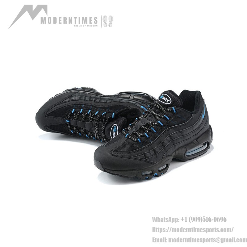 Nike Air Max 95 Black Laser Blue DC4115-001 スニーカー Nike Air Max 95 Black Laser Blue DC4115-001 スニーカー レーザーブルーアクセント付き