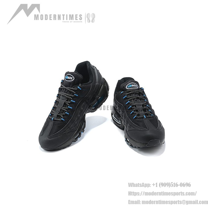 Nike Air Max 95 Black Laser Blue DC4115-001 スニーカー Nike Air Max 95 Black Laser Blue DC4115-001 スニーカー レーザーブルーアクセント付き