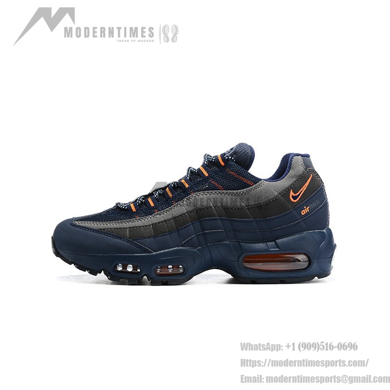 Nike Air Max 95 CW7477-400 ブルー、グレー、オレンジ スニーカー Nike Air Max 95 CW7477-400 ブルー、グレー、オレンジ スニーカー 側面図
