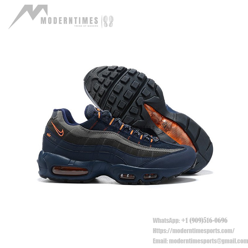 Nike Air Max 95 CW7477-400 ブルー、グレー、オレンジ スニーカー Nike Air Max 95 CW7477-400 ブルー、グレー、オレンジ スニーカー 側面図