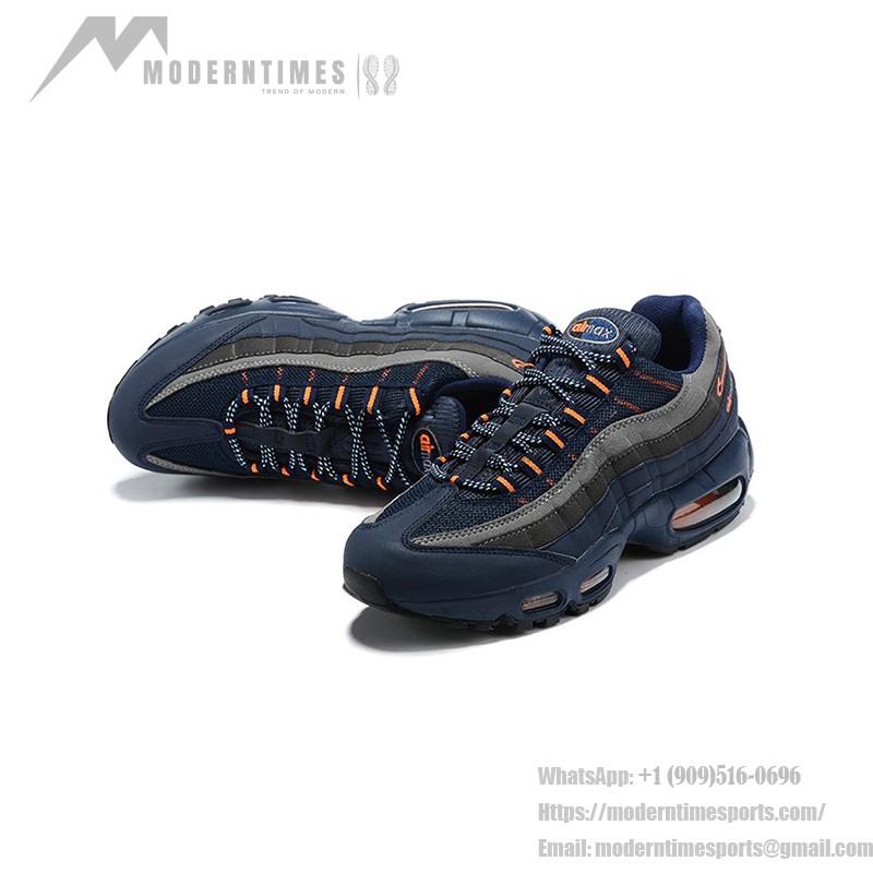 Nike Air Max 95 CW7477-400 ブルー、グレー、オレンジ スニーカー Nike Air Max 95 CW7477-400 ブルー、グレー、オレンジ スニーカー 側面図