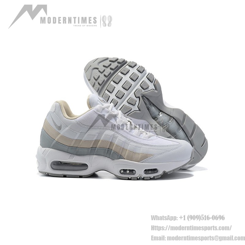Nike Air Max 95 DA8731-100 ホワイト、ベージュ&グレー スニーカー Nike Air Max 95 DA8731-100 ホワイト、ベージュ&グレー スニーカー 側面図