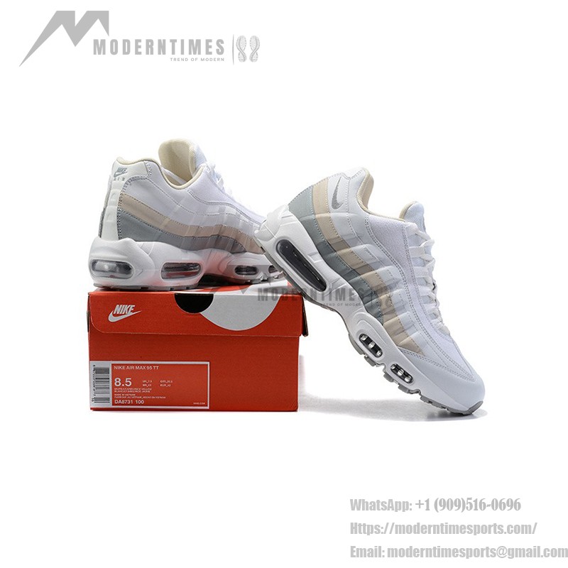 Nike Air Max 95 DA8731-100 ホワイト、ベージュ&グレー スニーカー Nike Air Max 95 DA8731-100 ホワイト、ベージュ&グレー スニーカー 側面図