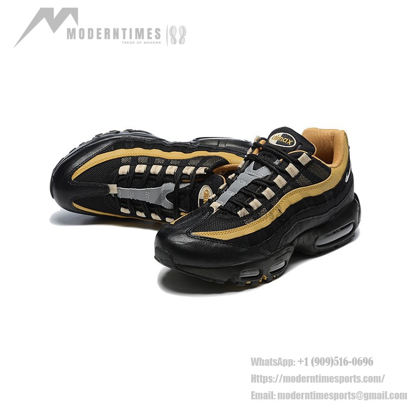 Nike Air Max 95 'Black Elemental Gold' DM0011-004 – クラシックなレトロスニーカー、Air Maxクッションとブラック&ゴールドの配色 Nike Air Max 95 'Black Elemental Gold' DM0011-004 レトロランニングシューズ、Air Maxクッションと通気性の良いアッパー