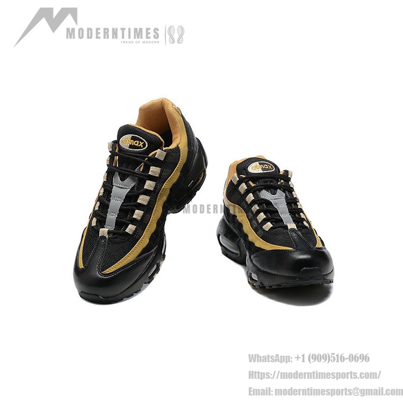 Nike Air Max 95 'Black Elemental Gold' DM0011-004 – クラシックなレトロスニーカー、Air Maxクッションとブラック&ゴールドの配色 Nike Air Max 95 'Black Elemental Gold' DM0011-004 レトロランニングシューズ、Air Maxクッションと通気性の良いアッパー