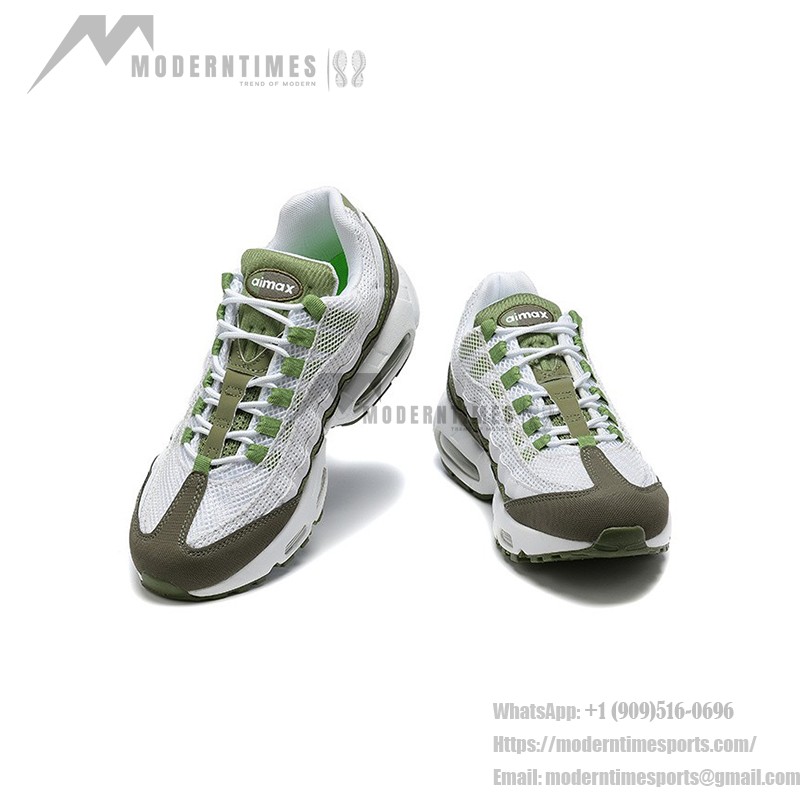 Nike Air Max 95 'White Oil Green' FD0780-100 メンズ スニーカー – Air Max クッションとトレンディなデザイン Nike Air Max 95 'White Oil Green' FD0780-100 メンズ スニーカー – アイコニックな快適さとスタイリッシュな緑のアクセント
