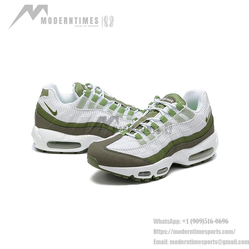 Nike Air Max 95 'White Oil Green' FD0780-100 メンズ スニーカー – Air Max クッションとトレンディなデザイン Nike Air Max 95 'White Oil Green' FD0780-100 メンズ スニーカー – アイコニックな快適さとスタイリッシュな緑のアクセント
