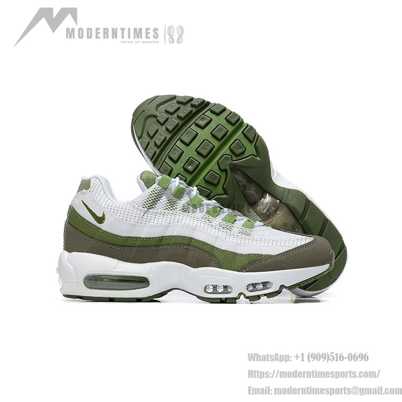 Nike Air Max 95 'White Oil Green' FD0780-100 メンズ スニーカー – Air Max クッションとトレンディなデザイン Nike Air Max 95 'White Oil Green' FD0780-100 メンズ スニーカー – アイコニックな快適さとスタイリッシュな緑のアクセント