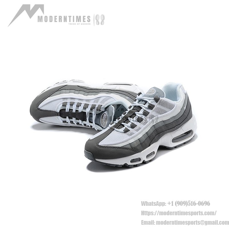 Nike Air Max 95 Grey Fog CT1268-001 Grey and White Sneakers Nike Air Max 95 Grey Fog CT1268-001 Grey and White Sneakers Side View