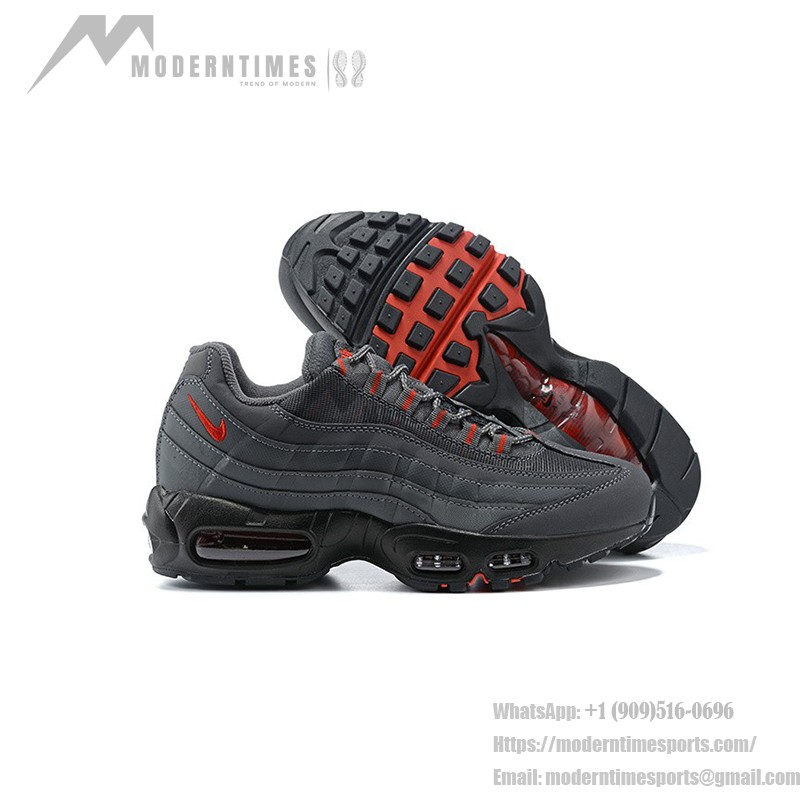 Nike Air Max 95 Iron Grey DC4115-002 グレー&レッド スニーカー Nike Air Max 95 Iron Grey DC4115-002 グレー&レッド スニーカー 側面図