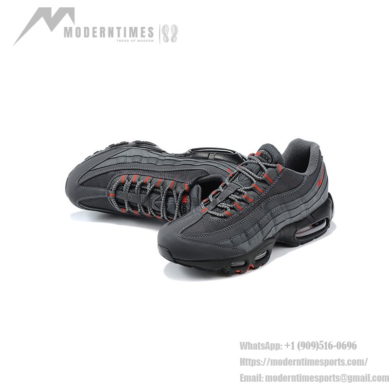 Nike Air Max 95 Iron Grey DC4115-002 グレー&レッド スニーカー Nike Air Max 95 Iron Grey DC4115-002 グレー&レッド スニーカー 側面図