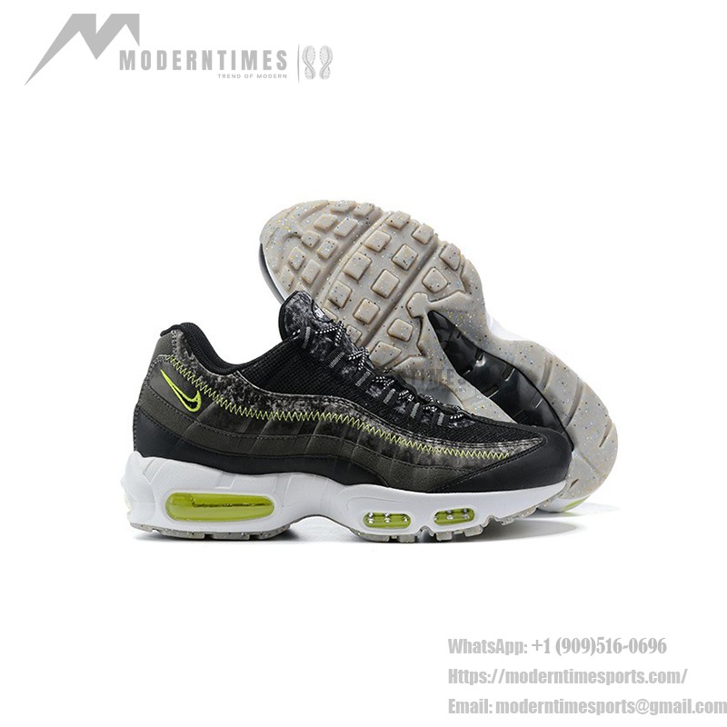 Nike Air Max 95 M2Z2 リサイクルウールパック CV6899-001 ブラック&エレクトリックグリーン スニーカー Nike Air Max 95 M2Z2 リサイクルウールパック CV6899-001 ブラック&エレクトリックグリーン スニーカー 側面図