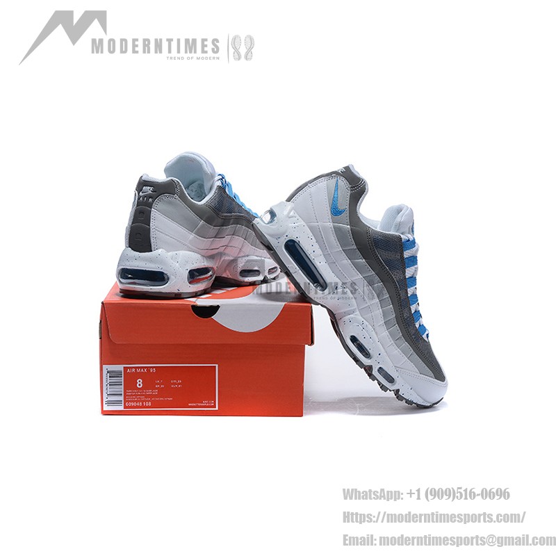 Nike Air Max 95 609048-108 ホワイト、グレー、ブルー スニーカー Nike Air Max 95 609048-108 ホワイト、グレー、ブルー スニーカー 側面図