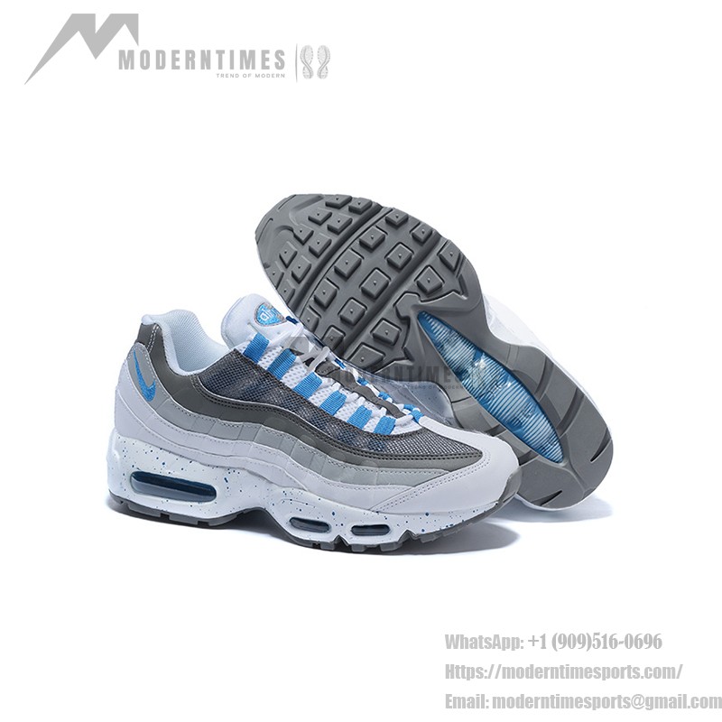 Nike Air Max 95 609048-108 ホワイト、グレー、ブルー スニーカー Nike Air Max 95 609048-108 ホワイト、グレー、ブルー スニーカー 側面図