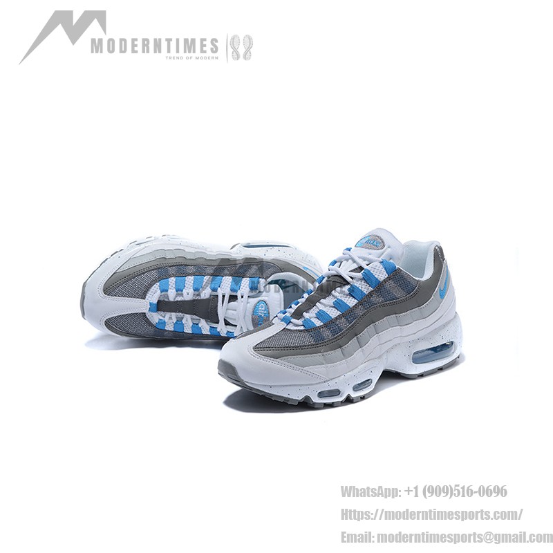 Nike Air Max 95 609048-108 ホワイト、グレー、ブルー スニーカー Nike Air Max 95 609048-108 ホワイト、グレー、ブルー スニーカー 側面図