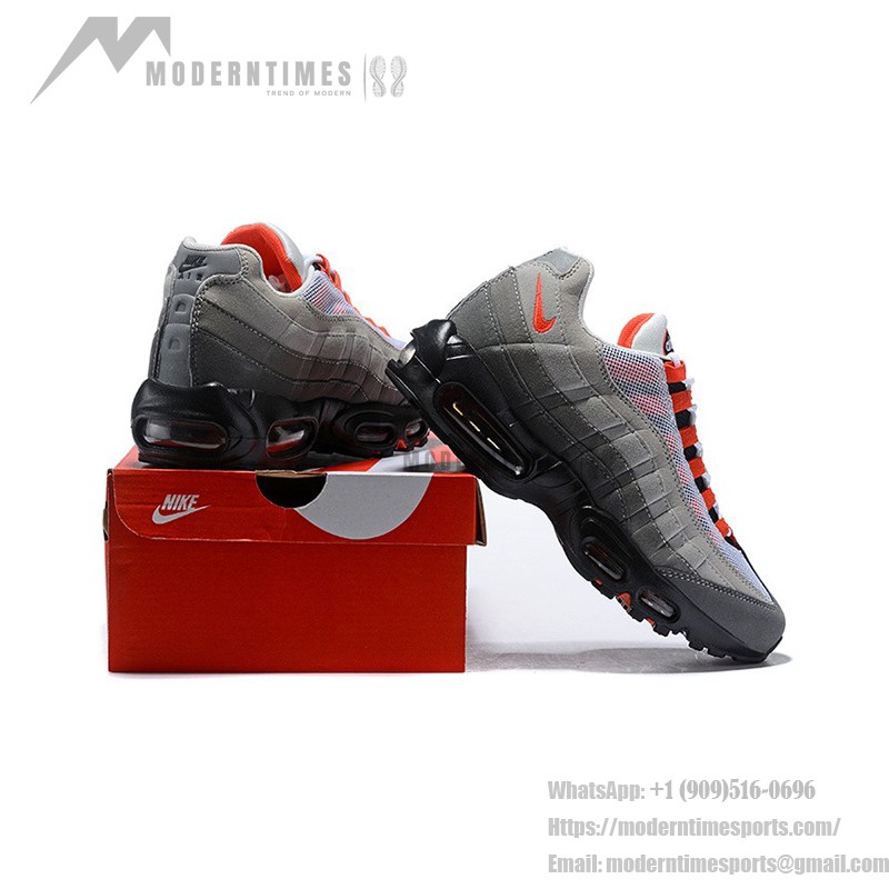 Nike Air Max 95 OG AT2865-100 グレー&ソーラーレッド スニーカー Nike Air Max 95 OG AT2865-100 グレー&ソーラーレッド スニーカー 側面図