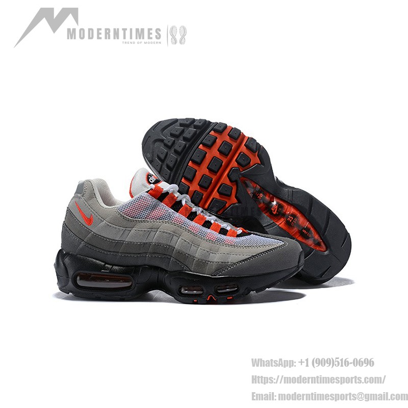 Nike Air Max 95 OG AT2865-100 グレー&ソーラーレッド スニーカー Nike Air Max 95 OG AT2865-100 グレー&ソーラーレッド スニーカー 側面図