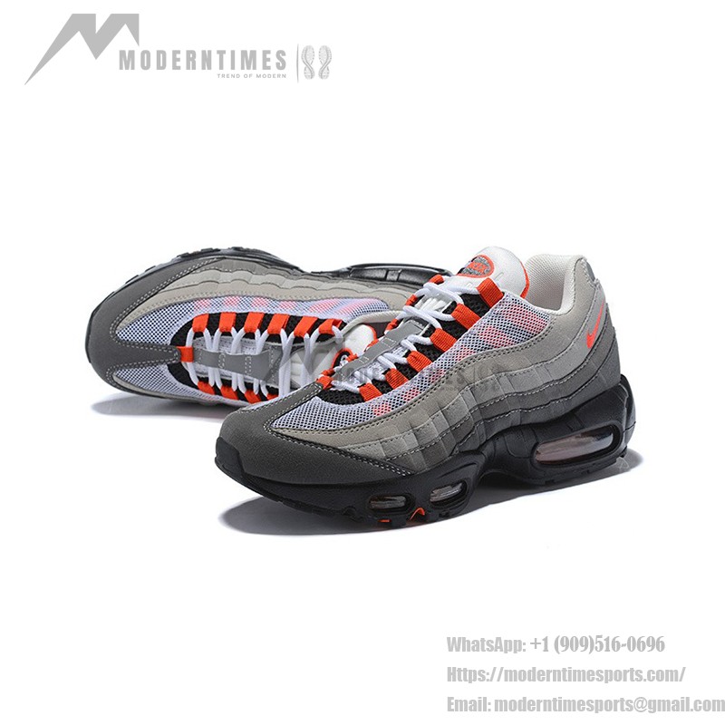 Nike Air Max 95 OG AT2865-100 グレー&ソーラーレッド スニーカー Nike Air Max 95 OG AT2865-100 グレー&ソーラーレッド スニーカー 側面図