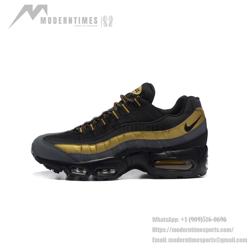 Nike Air Max 95 Premium 538416-007 ブラック&メタリックゴールド スニーカー Nike Air Max 95 Premium 538416-007 ブラック&メタリックゴールド スニーカー 側面図