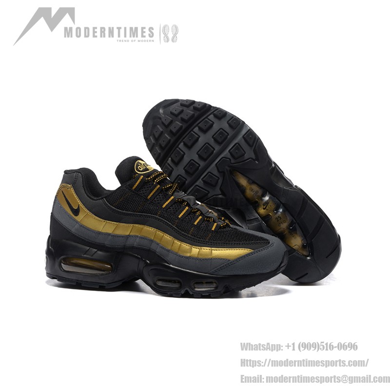 Nike Air Max 95 Premium 538416-007 ブラック&メタリックゴールド スニーカー Nike Air Max 95 Premium 538416-007 ブラック&メタリックゴールド スニーカー 側面図
