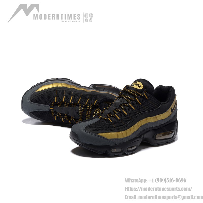 Nike Air Max 95 Premium 538416-007 ブラック&メタリックゴールド スニーカー Nike Air Max 95 Premium 538416-007 ブラック&メタリックゴールド スニーカー 側面図